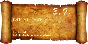 Bódi Irén névjegykártya