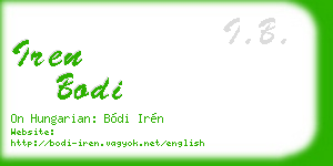 iren bodi business card