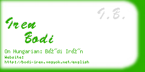 iren bodi business card